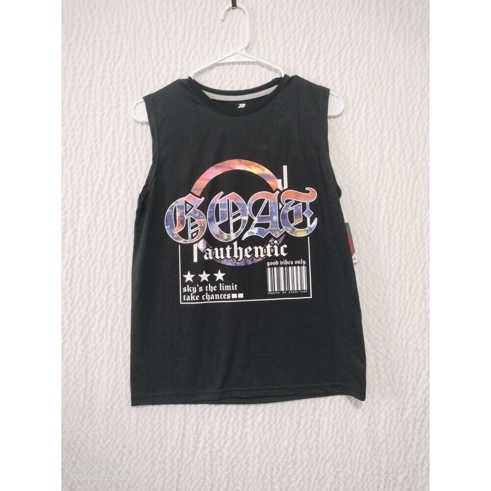 Pro Athlete Boys Sz 14/16 Black Graphic Sleeveless Tank Top Tags Summer School